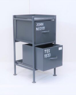 使うと雰囲気の良くなるスチールチェスト <ienowa/縦型2杯引出チェスト MSG GY色>