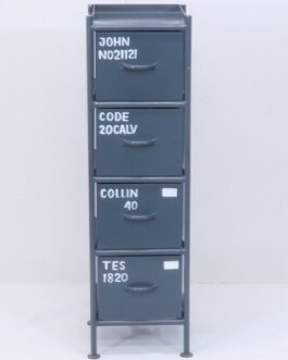 使うと雰囲気の良くなるスチールチェスト ＜ienowa/縦型4杯引出チェスト　MSG GY色＞