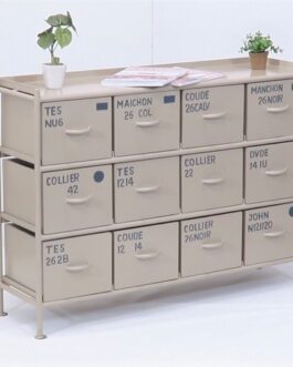 使うと雰囲気の良くなるスチールチェスト <ienowa/横型12杯引出チェスト MSG BE色>