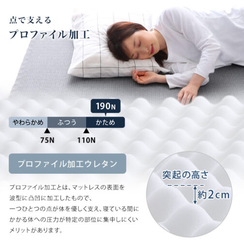 高反発プロファイルウレタンマットレス【Beleza10-ベレーザ・テン-】(クイーン)