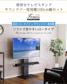 壁寄せテレビスタンド ロー固定タイプ ロー・ハイ共通 サウンドバー 100cm幅 SET
