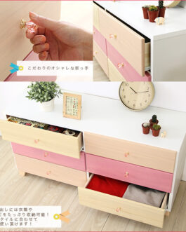 オシャレに可愛く収納 リビング用ワイドチェスト 3段 幅117cm 天然木（桐）日本製｜petora-ペトラ-