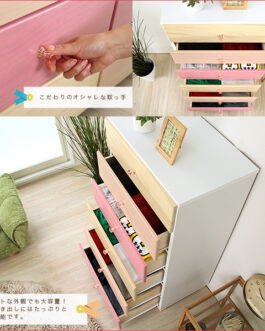 オシャレに可愛く収納 リビング用ハイチェスト 6段 幅60cm 天然木（桐）日本製｜petora-ペトラ-