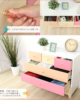 オシャレに可愛く収納 リビング用ローチェスト 4段 幅90cm 天然木（桐）日本製｜petora-ペトラ-