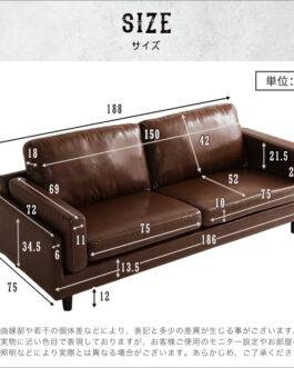 3人掛けヴィンテージソファ　【Winedy-ワインディ-】