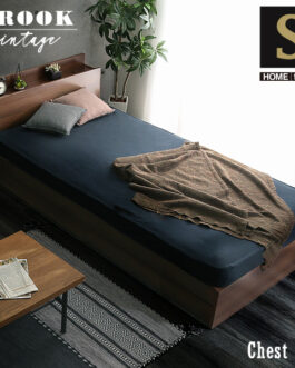 棚・収納付きヴィンテージチェストベッド シングル【BROOK】