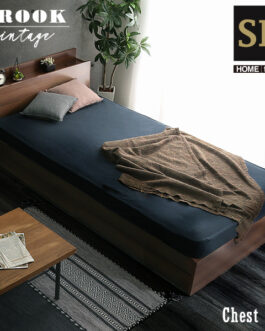 棚・収納付きヴィンテージチェストベッド セミダブル【BROOK】