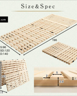 すのこベッド二つ折り式　檜仕様(ダブル)【涼風】