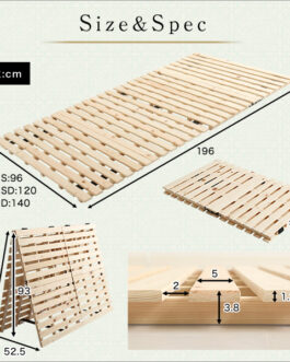 すのこベッド二つ折り式　檜仕様(セミダブル)【涼風】