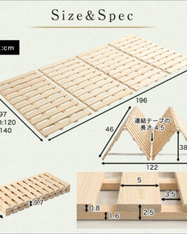 すのこベッド四つ折り式　檜仕様(シングル)【涼風】