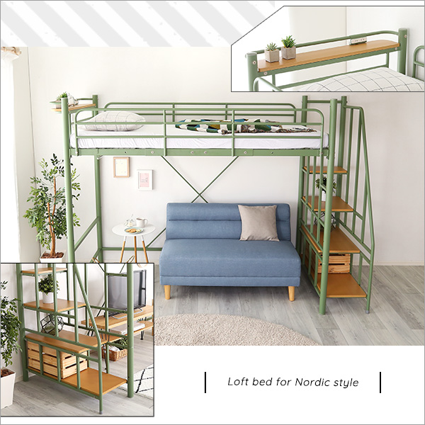 北欧インテリア 階段付き ロフトベッド【selva-セルヴァ-】 - 画像 (10)