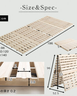 すのこベッド　２つ折り式　桐仕様(シングル)【Coh-ソーン-】