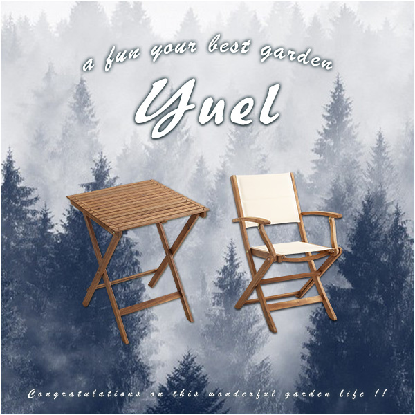 折りたたみガーデンテーブル・チェア肘付き(3点セット)人気素材のアカシア材を使用 | Yuel-ユエル- - 画像 (7)