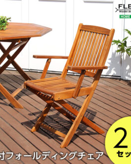アジアン カフェ風 テラス 【FLEURシリーズ】肘付きチェア　2脚セット