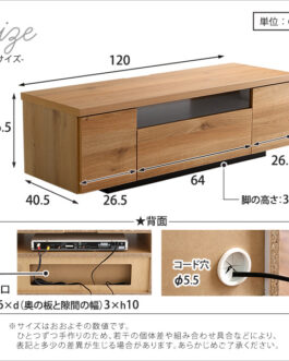 シンプルで美しいスタイリッシュなテレビ台（テレビボード） 木製 幅120cm 日本製・完成品 ｜luminos-ルミノス-
