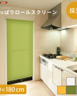 壁空け不要!つっぱりロールスクリーン 幅90cm(採光タイプ)
