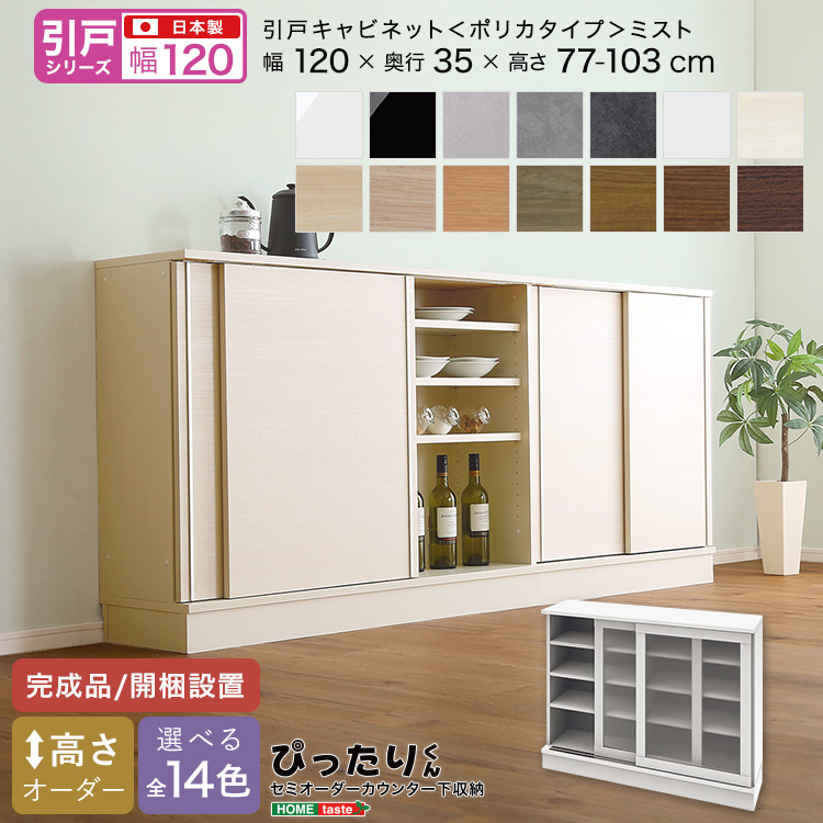 【引戸シリーズ】セミオーダーカウンター下収納ぴったりくん キャビネット(ポリカタイプ クリア) 幅80cm×奥行25cm - 画像 (20)