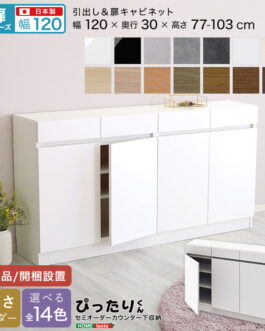 【扉シリーズ】セミオーダーカウンター下収納ぴったりくん キャビネット 幅120cm×奥行30cm