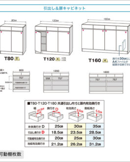 【扉シリーズ】セミオーダーカウンター下収納ぴったりくん 引出しチェスト 奥行25cm