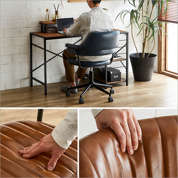 ヴィンテージ風 ガス圧昇降 デスクチェアセット 【GABBY×Lubbock】 - 画像 (9)