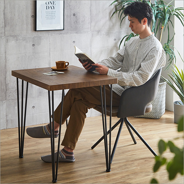 レザー調ラウンドダイニングチェア 75cm幅テーブル 2点セット【Marlon×Umbure】 - 画像 (10)