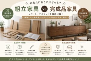 投稿についてもっと詳しく 組立家具と完成品家具どちらがおすすめ？メリット・デメリットを徹底比較