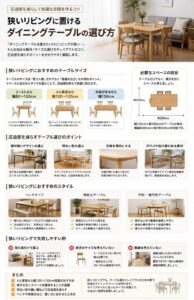 投稿についてもっと詳しく 狭いリビングに置けるダイニングテーブルの選び方｜圧迫感を減らして快適な空間を作るコツ