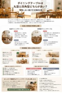投稿についてもっと詳しく ダイニングテーブルは丸型と四角型どちらが良い？後悔しない選び方を徹底比較